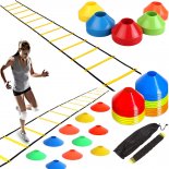 Set antrenament agilitate format din scara agilitate 4m, 30 copete cu suport